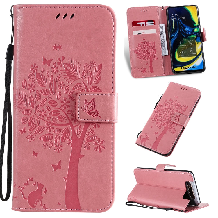 Tree & Cat Pattern Pressed Printing Horizontal Flip PU Leather Case with Holder & Card Slots & Wallet & Lanyard, Series 2 My Store