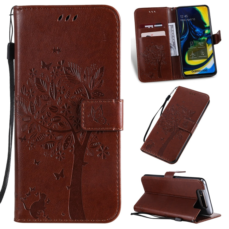 Tree & Cat Pattern Pressed Printing Horizontal Flip PU Leather Case with Holder & Card Slots & Wallet & Lanyard, Series 2 My Store