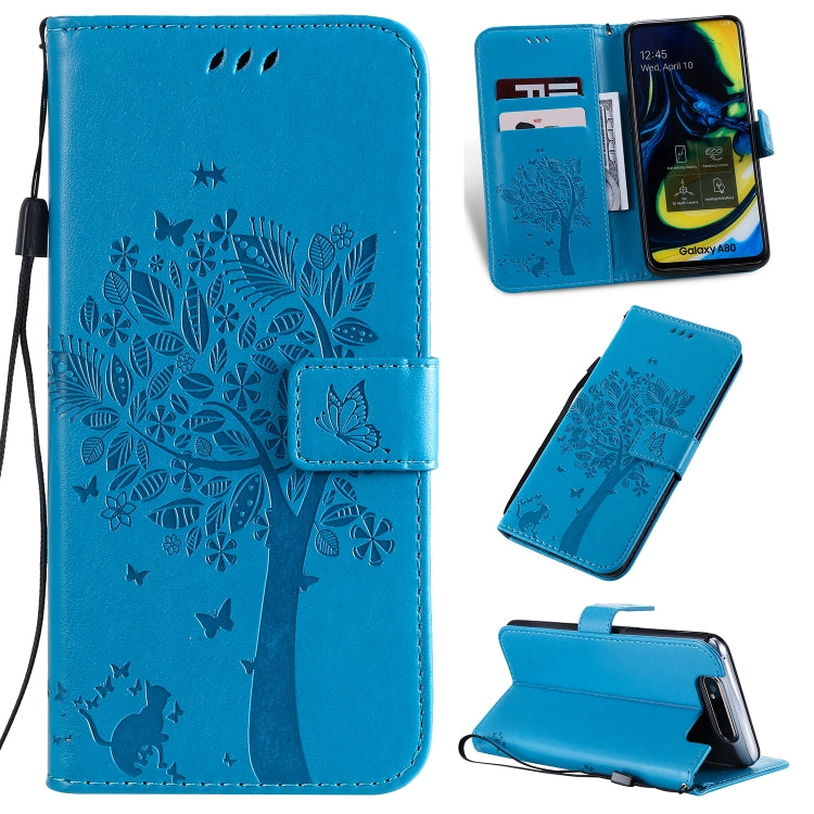 Tree & Cat Pattern Pressed Printing Horizontal Flip PU Leather Case with Holder & Card Slots & Wallet & Lanyard, Series 2 My Store