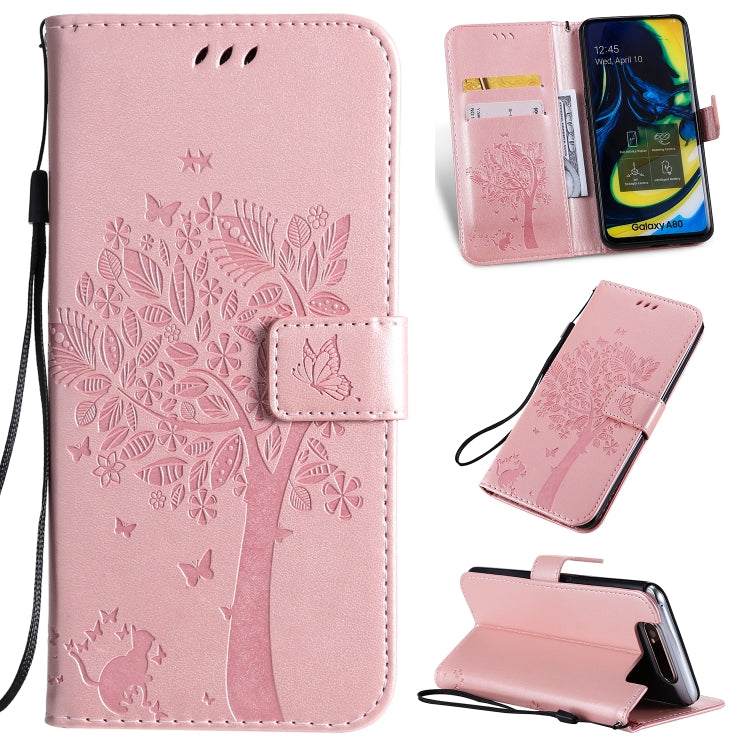 Tree & Cat Pattern Pressed Printing Horizontal Flip PU Leather Case with Holder & Card Slots & Wallet & Lanyard, Series 2 My Store