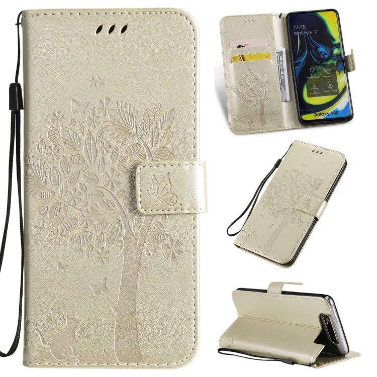 Tree & Cat Pattern Pressed Printing Horizontal Flip PU Leather Case with Holder & Card Slots & Wallet & Lanyard, Series 2 My Store