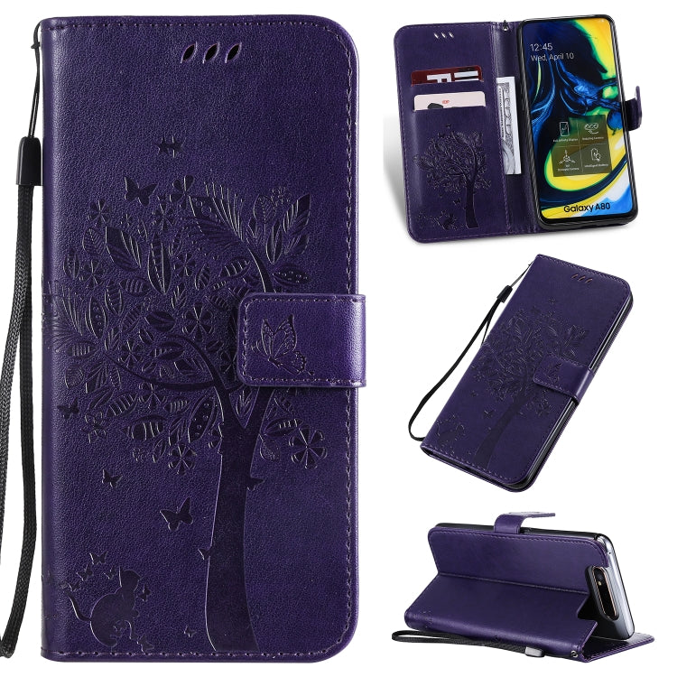 Tree & Cat Pattern Pressed Printing Horizontal Flip PU Leather Case with Holder & Card Slots & Wallet & Lanyard, Series 2 My Store