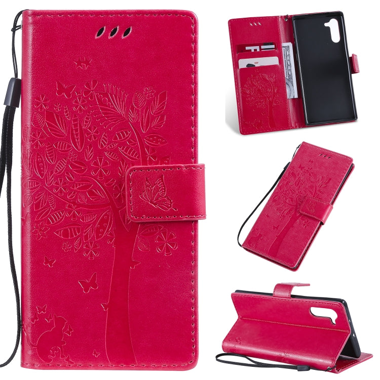 Tree & Cat Pattern Pressed Printing Horizontal Flip PU Leather Case with Holder & Card Slots & Wallet & Lanyard, Series 3 My Store