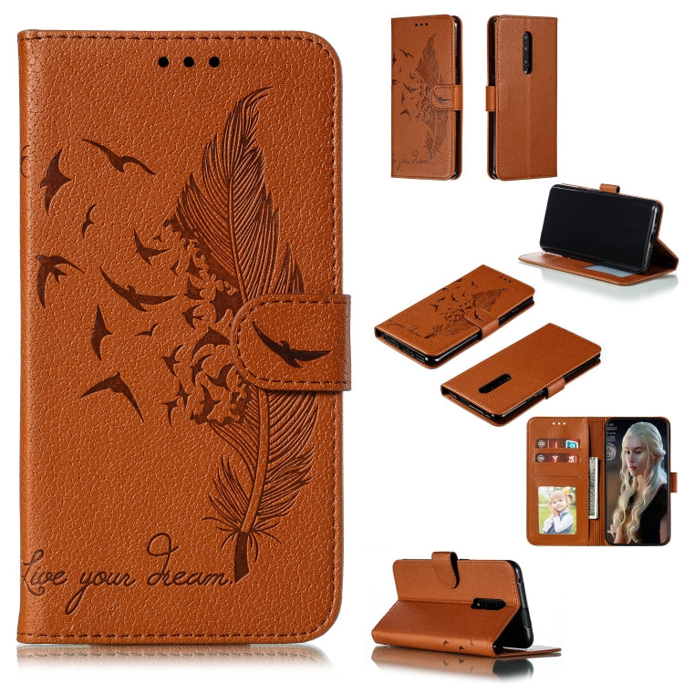 Feather Pattern Litchi Texture Horizontal Flip Leather Case with Wallet & Holder & Card Slots My Store