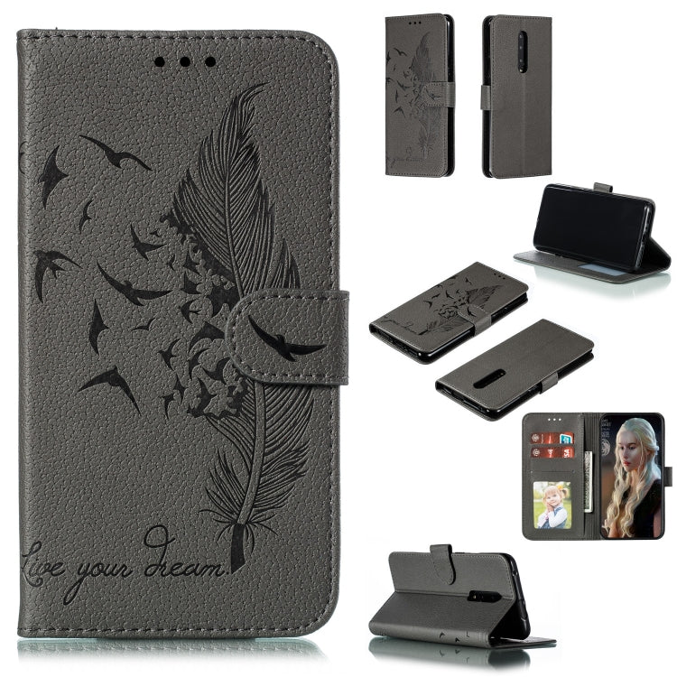 Feather Pattern Litchi Texture Horizontal Flip Leather Case with Wallet & Holder & Card Slots My Store