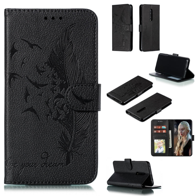 Feather Pattern Litchi Texture Horizontal Flip Leather Case with Wallet & Holder & Card Slots My Store