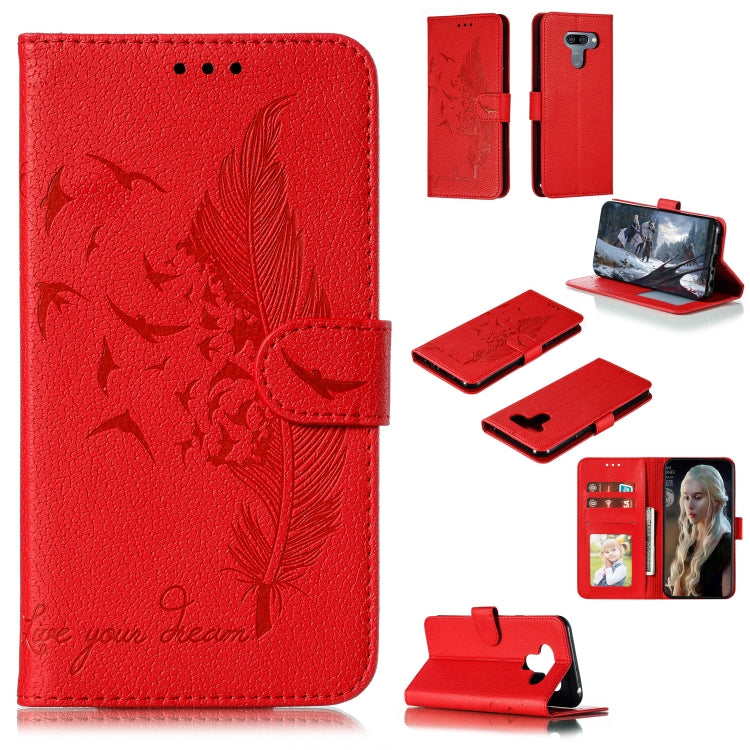 Feather Pattern Litchi Texture Horizontal Flip Leather Case with Wallet & Holder & Card Slots My Store