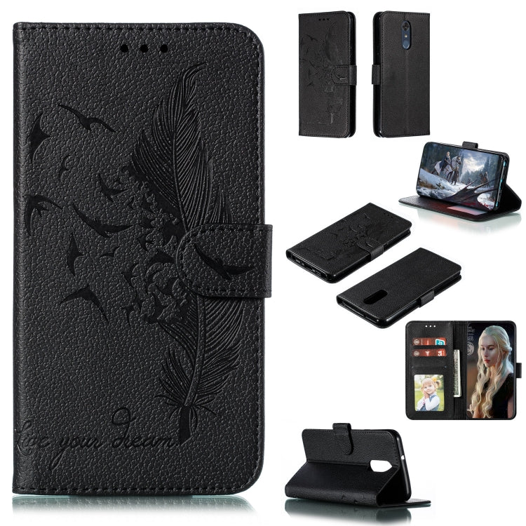 Feather Pattern Litchi Texture Horizontal Flip Leather Case with Wallet & Holder & Card Slots My Store