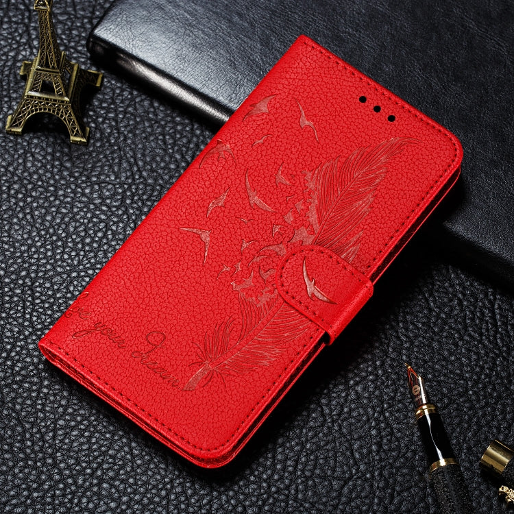 Feather Pattern Litchi Texture Horizontal Flip Leather Case with Wallet & Holder & Card Slots My Store