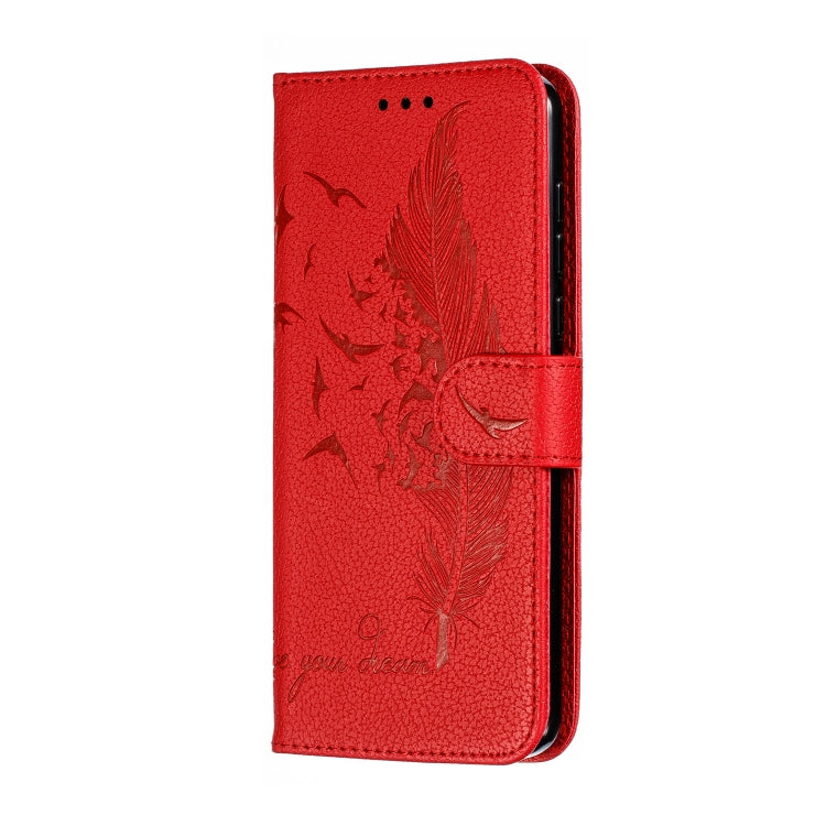 Feather Pattern Litchi Texture Horizontal Flip Leather Case with Wallet & Holder & Card Slots My Store