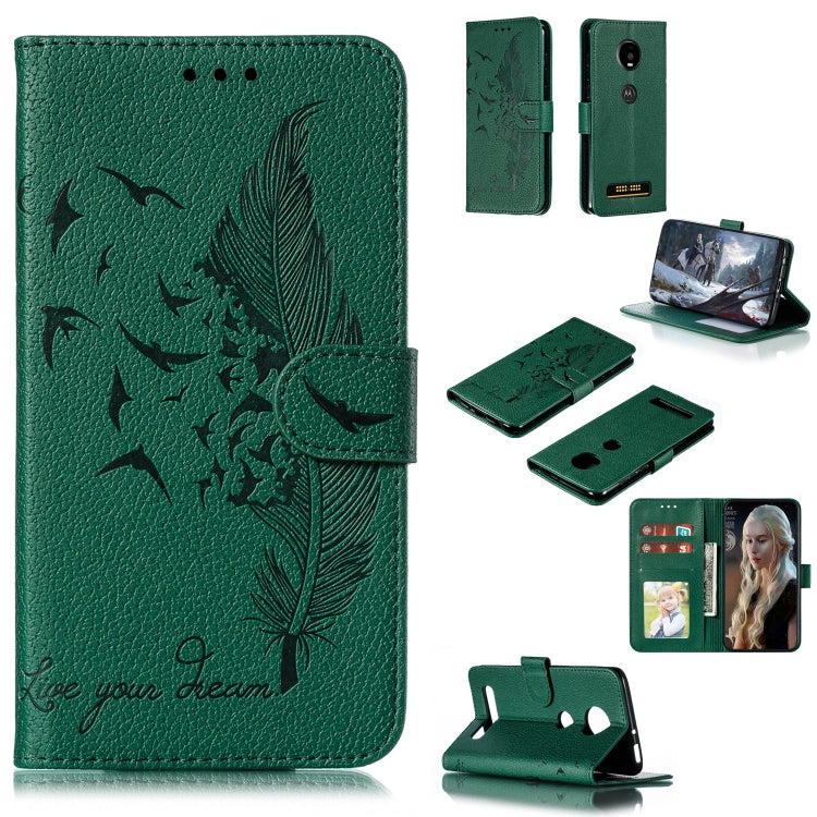 Feather Pattern Litchi Texture Horizontal Flip Leather Case with Wallet & Holder & Card Slots My Store