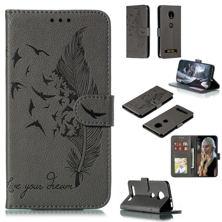 Feather Pattern Litchi Texture Horizontal Flip Leather Case with Wallet & Holder & Card Slots My Store