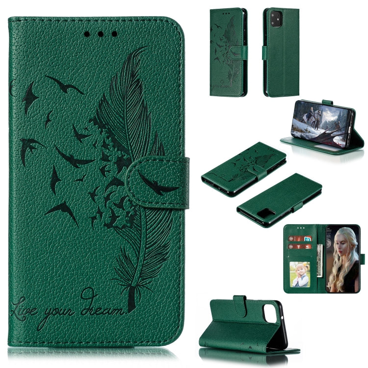 Feather Pattern Litchi Texture Horizontal Flip Leather Case with Wallet & Holder & Card Slots My Store