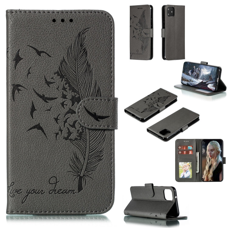 Feather Pattern Litchi Texture Horizontal Flip Leather Case with Wallet & Holder & Card Slots My Store