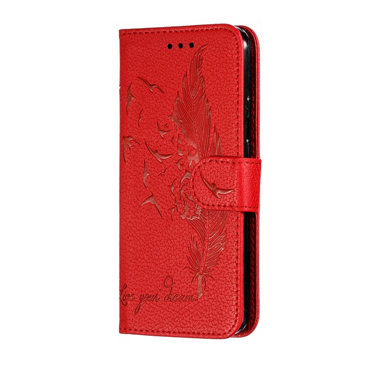 Feather Pattern Litchi Texture Horizontal Flip Leather Case with Wallet & Holder & Card Slots My Store