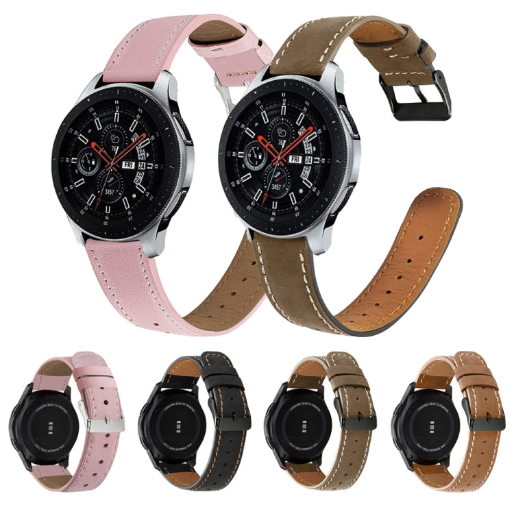 For Samsung Galaxy Watch Active / Active 2 40mm / Active 2 44mm Round Tail Genuine Leather Replacement Strap Watchband