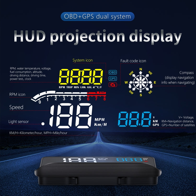 D1 Car OBD2 HUD Head-up Display GPS Speed Meter Speed / Voltage / Water Temperature Speed Alarm ÎҵÄÉ̵ê