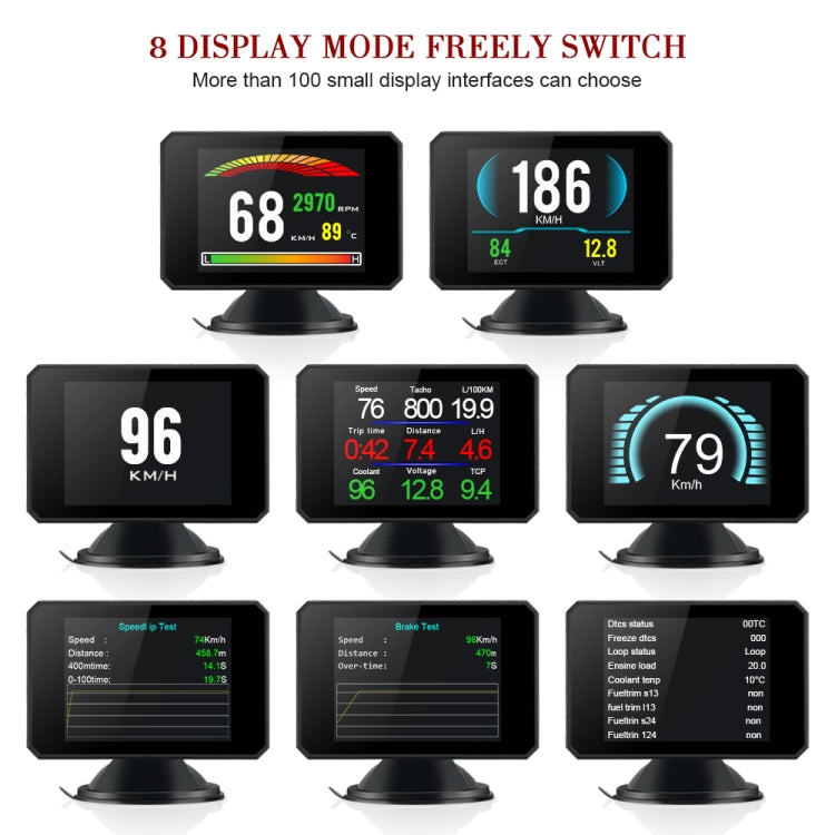 P16 Car HUD Head-up Display OBD2 Fault Code Elimination