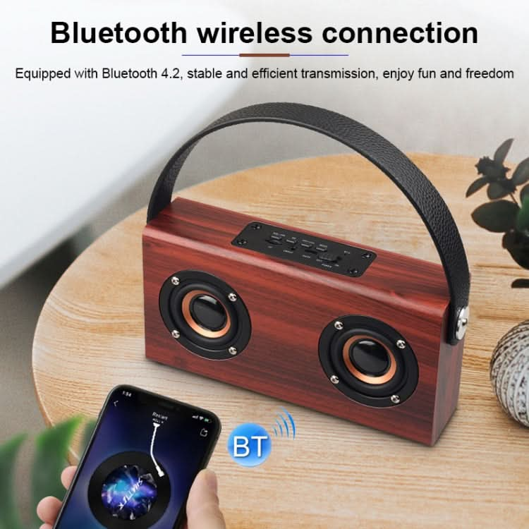 D10 Bluetooth 4.2 Portable Wooden Handheld Bluetooth Speaker