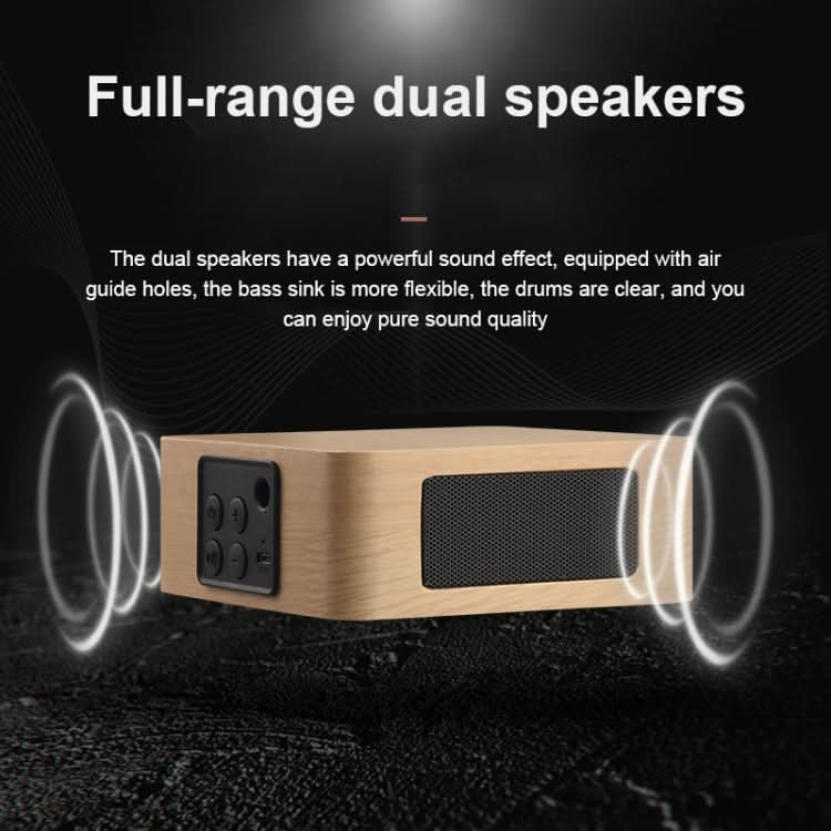 Q1A Bluetooth 4.2 Mini Wooden Double Horns Bluetooth Speaker