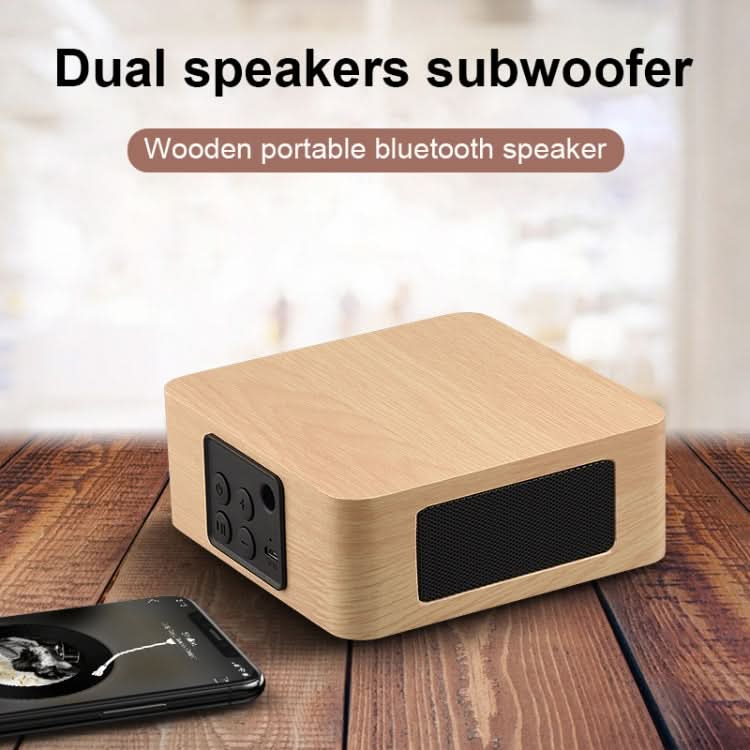 Q1A Bluetooth 4.2 Mini Wooden Double Horns Bluetooth Speaker