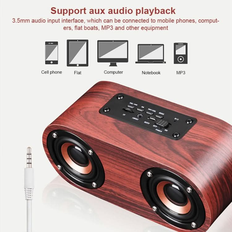 Q8 Bluetooth 4.2 Classic Wooden Double Horns Bluetooth Speaker