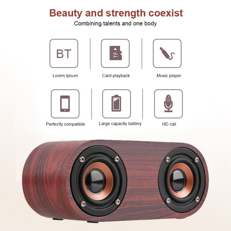 Q8 Bluetooth 4.2 Classic Wooden Double Horns Bluetooth Speaker