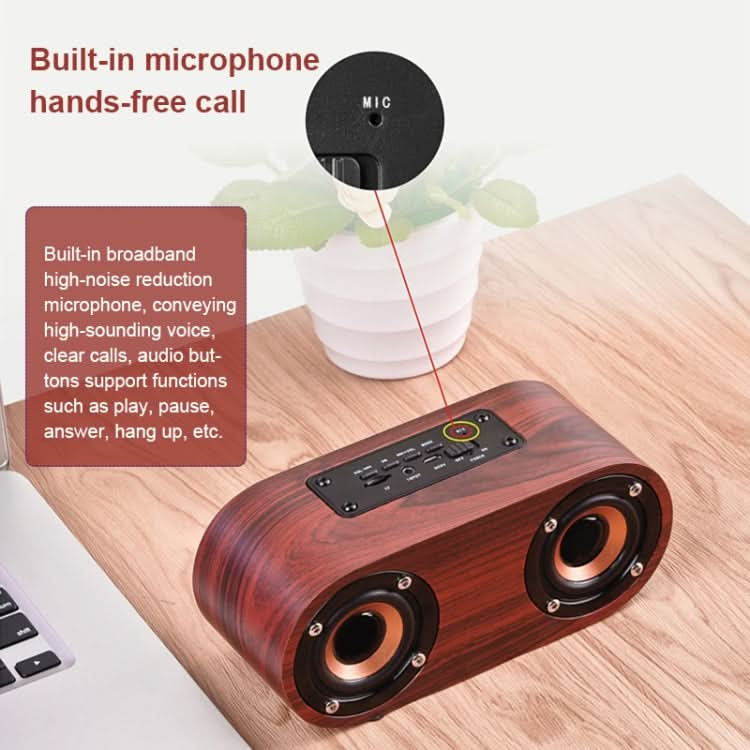 Q8 Bluetooth 4.2 Classic Wooden Double Horns Bluetooth Speaker