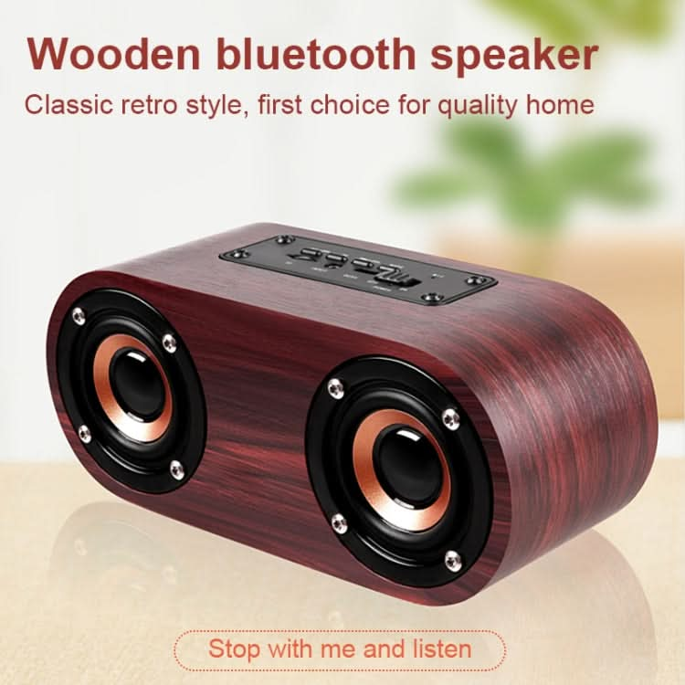 Q8 Bluetooth 4.2 Classic Wooden Double Horns Bluetooth Speaker