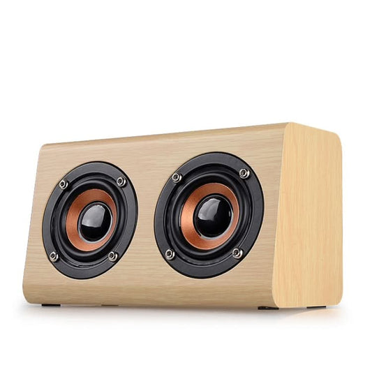 W7 Bluetooth 4.2 Wooden Double Horns Bluetooth Speaker