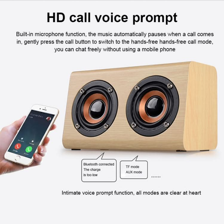 W7 Bluetooth 4.2 Wooden Double Horns Bluetooth Speaker