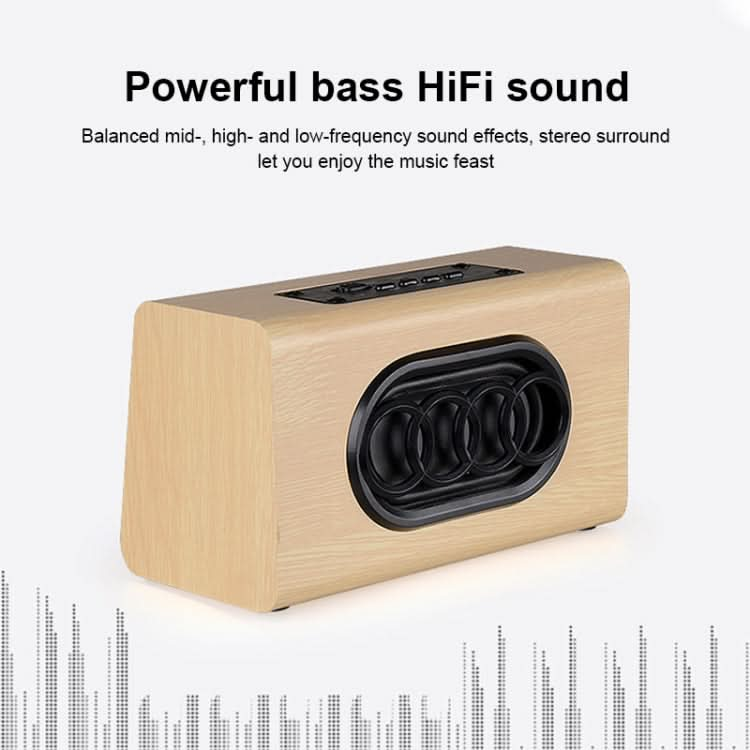 W7 Bluetooth 4.2 Wooden Double Horns Bluetooth Speaker