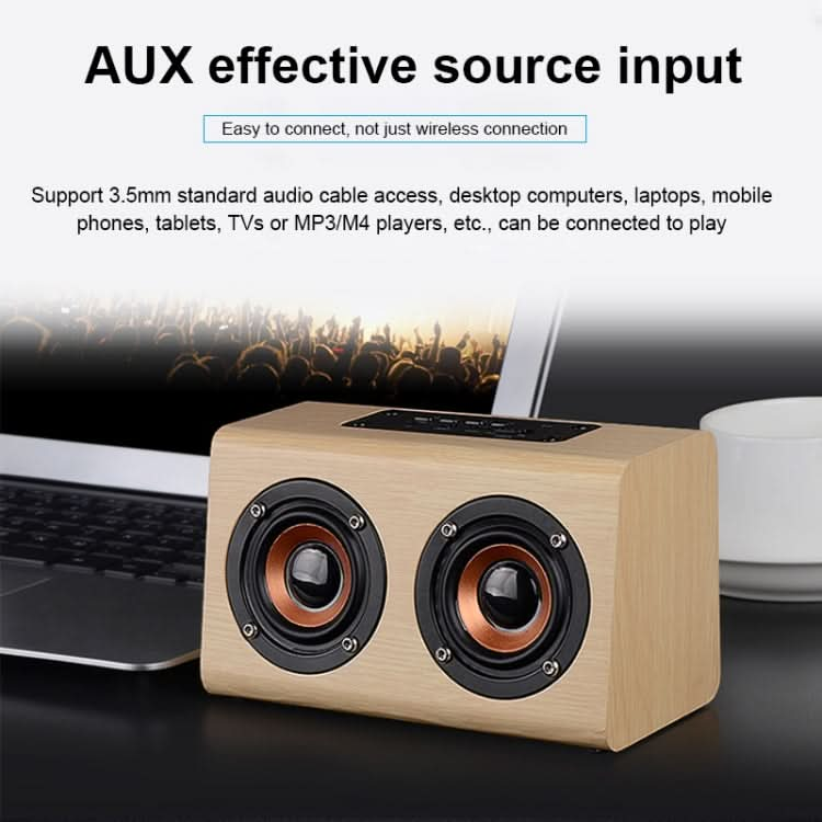 W7 Bluetooth 4.2 Wooden Double Horns Bluetooth Speaker