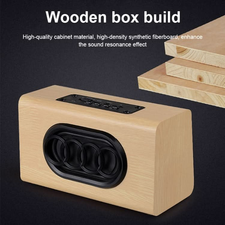 W7 Bluetooth 4.2 Wooden Double Horns Bluetooth Speaker