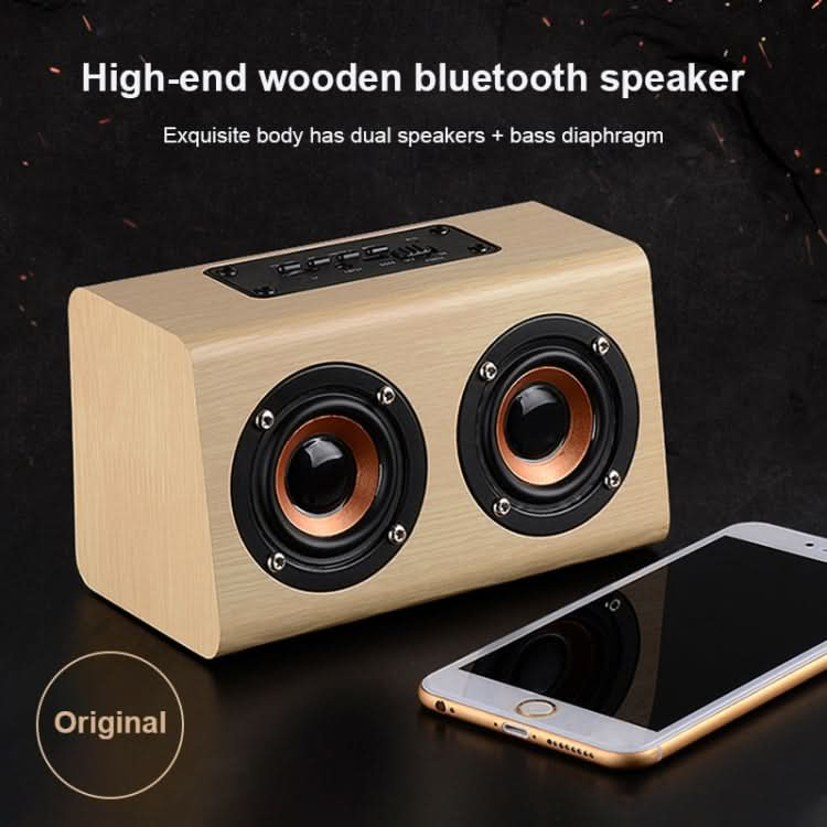 W7 Bluetooth 4.2 Wooden Double Horns Bluetooth Speaker