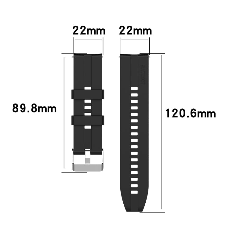 Silicone Replacement Strap Watchband with Silver Steel Buckle