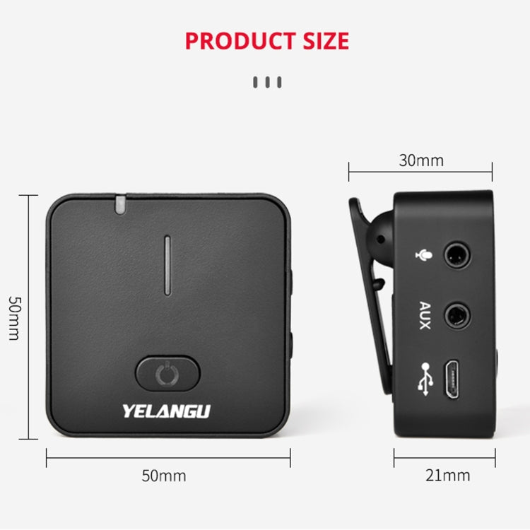 YELANGU MX5 2.4G Live Broadcast Interview Shooting Wireless Recording Microphone