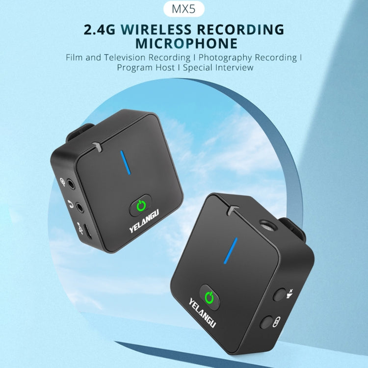 YELANGU MX5 2.4G Live Broadcast Interview Shooting Wireless Recording Microphone My Store