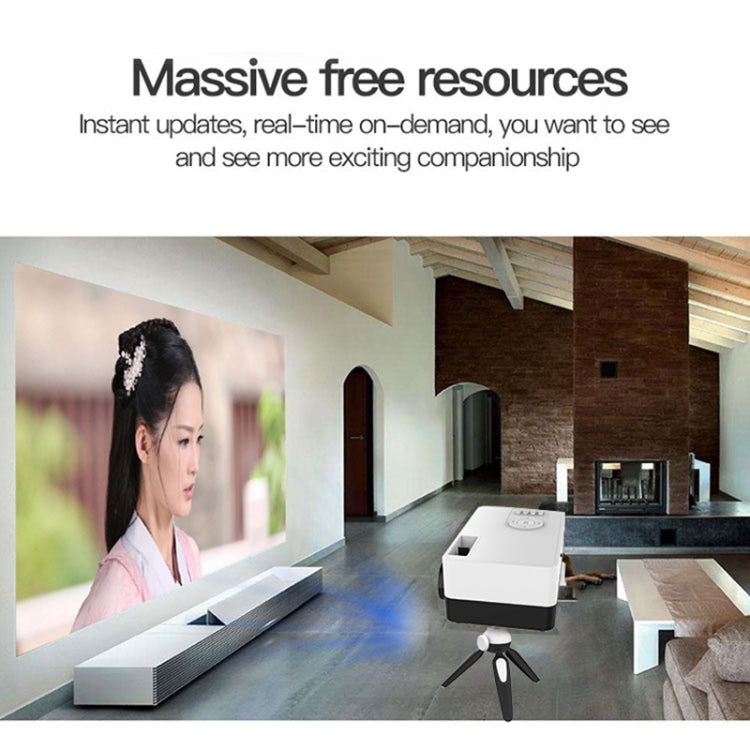 J15 1920 x 1080P HD Household Mini LED Projector with Tripod Mount Support AV / HDMI x 1 / USB x1 / TF x 1