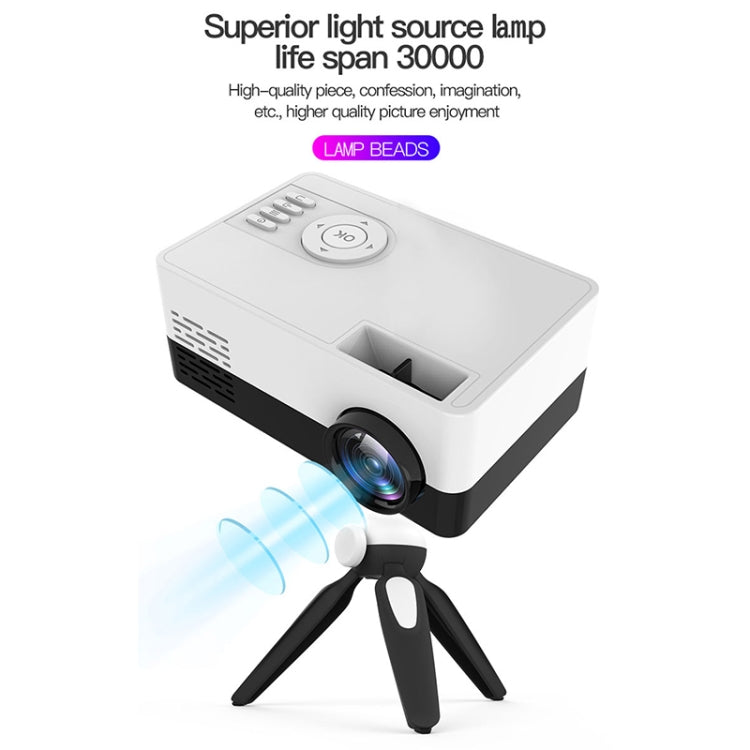 J15 1920 x 1080P HD Household Mini LED Projector with Tripod Mount Support AV / HDMI x 1 / USB x1 / TF x 1 Reluova