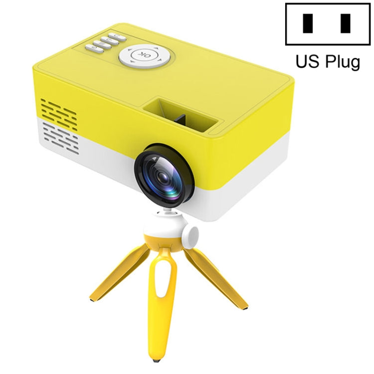 J15 1920 x 1080P HD Household Mini LED Projector with Tripod Mount Support AV / HDMI x 1 / USB x1 / TF x 1