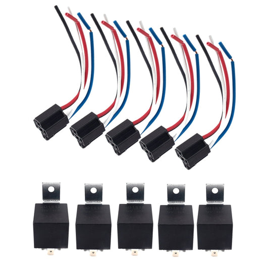 5 Pairs 12V Car Relay with Plum-shaped Waterproof Flame-retardant Socket ÎҵÄÉ̵ê