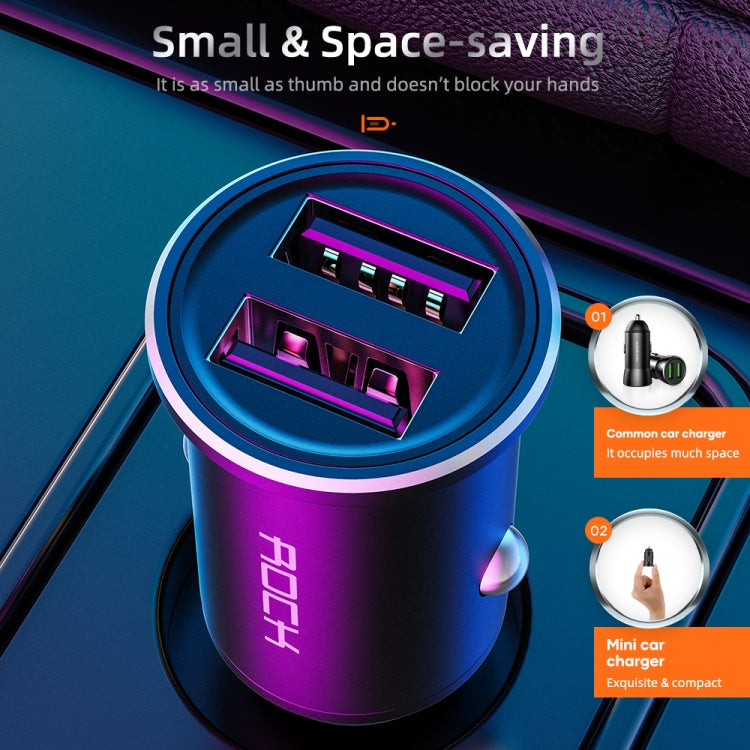 ROCK H11 4.8A 24W Mini Dual USB Car Charger