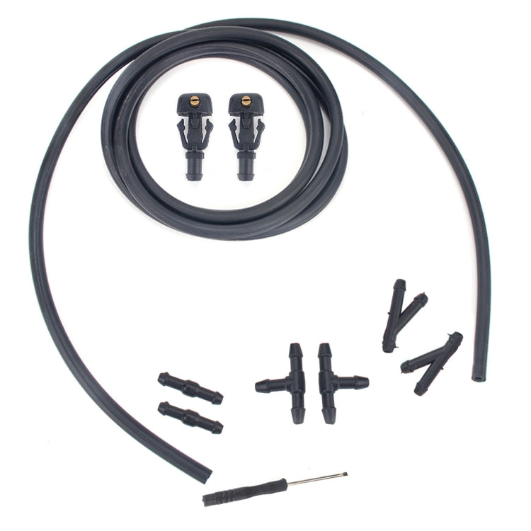 2 PCS Front Windshield Washer Wiper Jet Water Spray Nozzle + Hose Connector Set 3W7Z17603AA for Ford F-150-Reluova