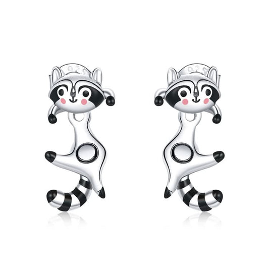 S925 Sterling Silver Raccoon Women Earrings Reluova