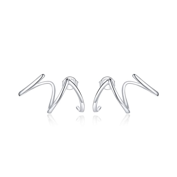 S925 Sterling Silver Simple Style Lines Women Earrings Reluova