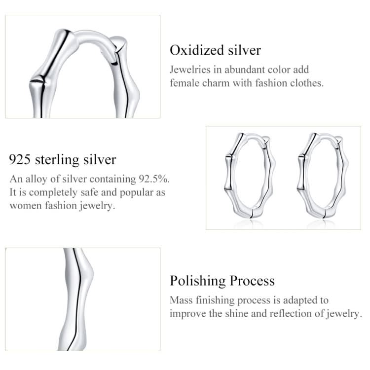 S925 Sterling Silver Fashion Bamboo Joint Women Earrings Reluova