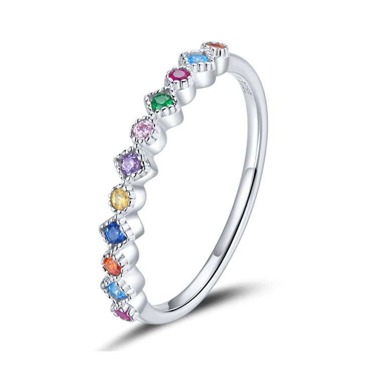 S925 Sterling Silver Colorful Zircon Women Ring My Store