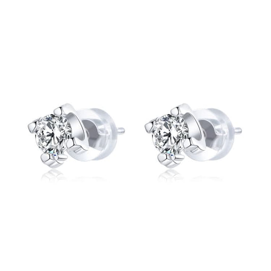 S925 Sterling Silver Simple Style Zircon Women Earrings Reluova