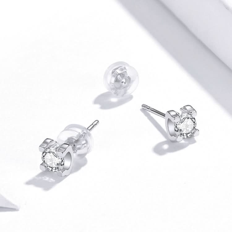 S925 Sterling Silver Simple Style Zircon Women Earrings Reluova